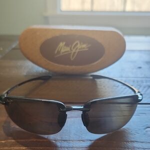 Maui Jim Rimless Sunglasses with Brown Lenses and Black Frame